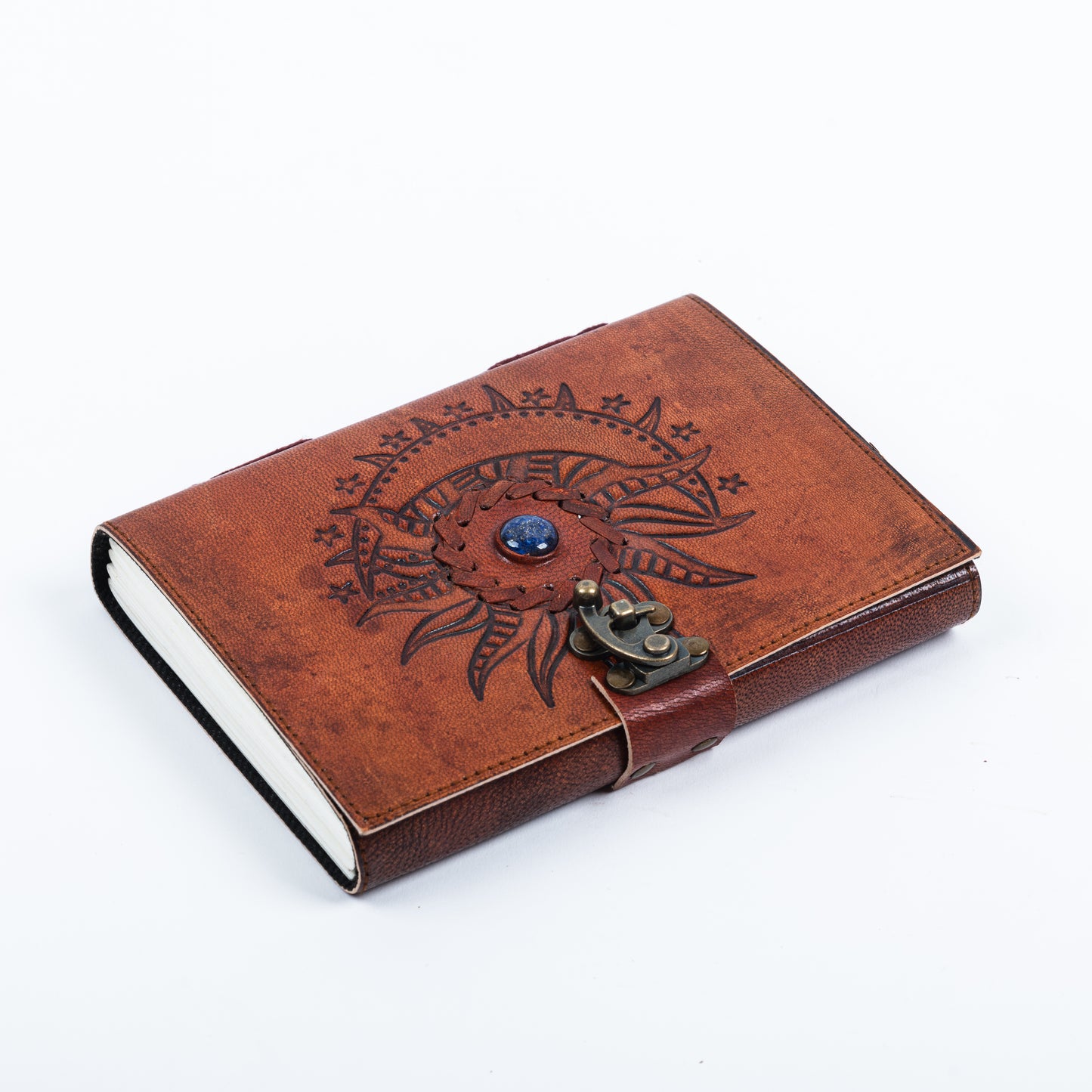 Leather Journal Embossed with Stone 200 Travel Journal