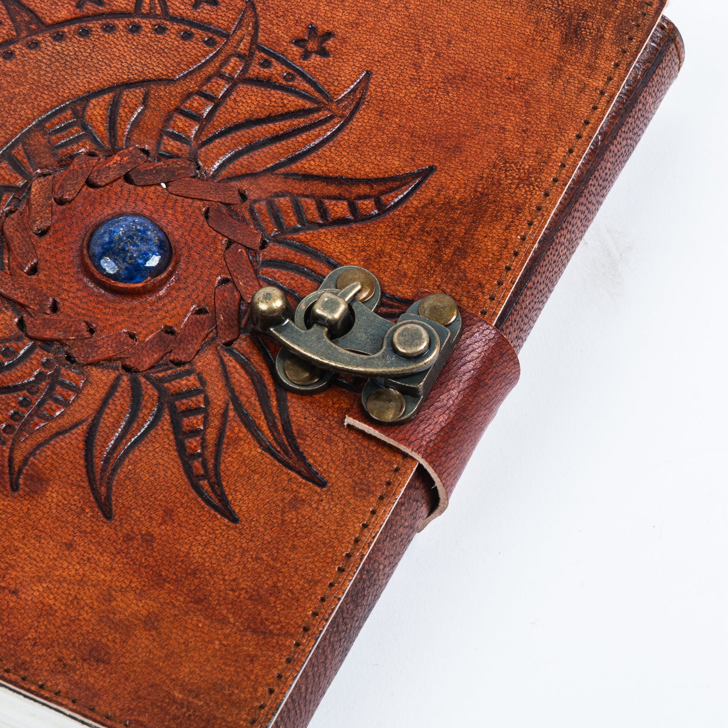 Leather Journal Embossed with Stone 200 Travel Journal