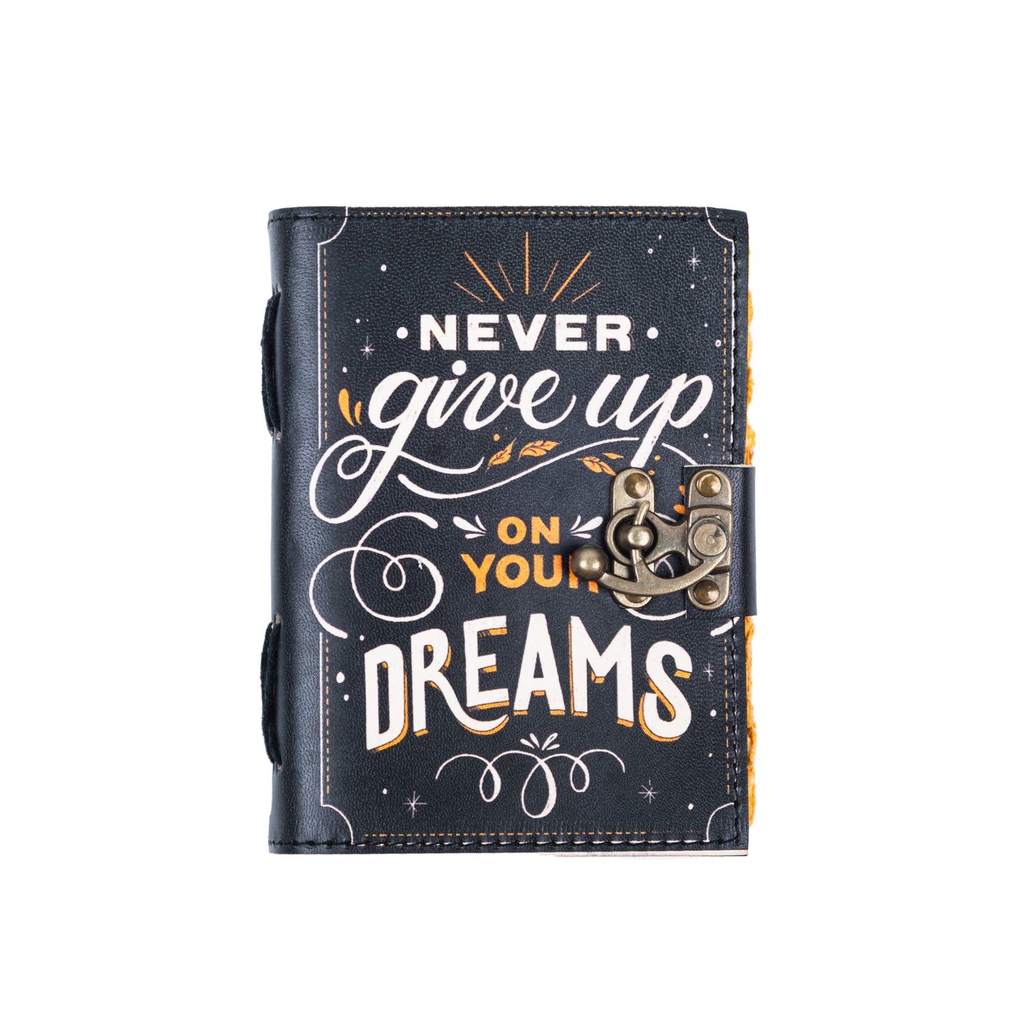 Vintage Leather Journal Diary with Quote Print