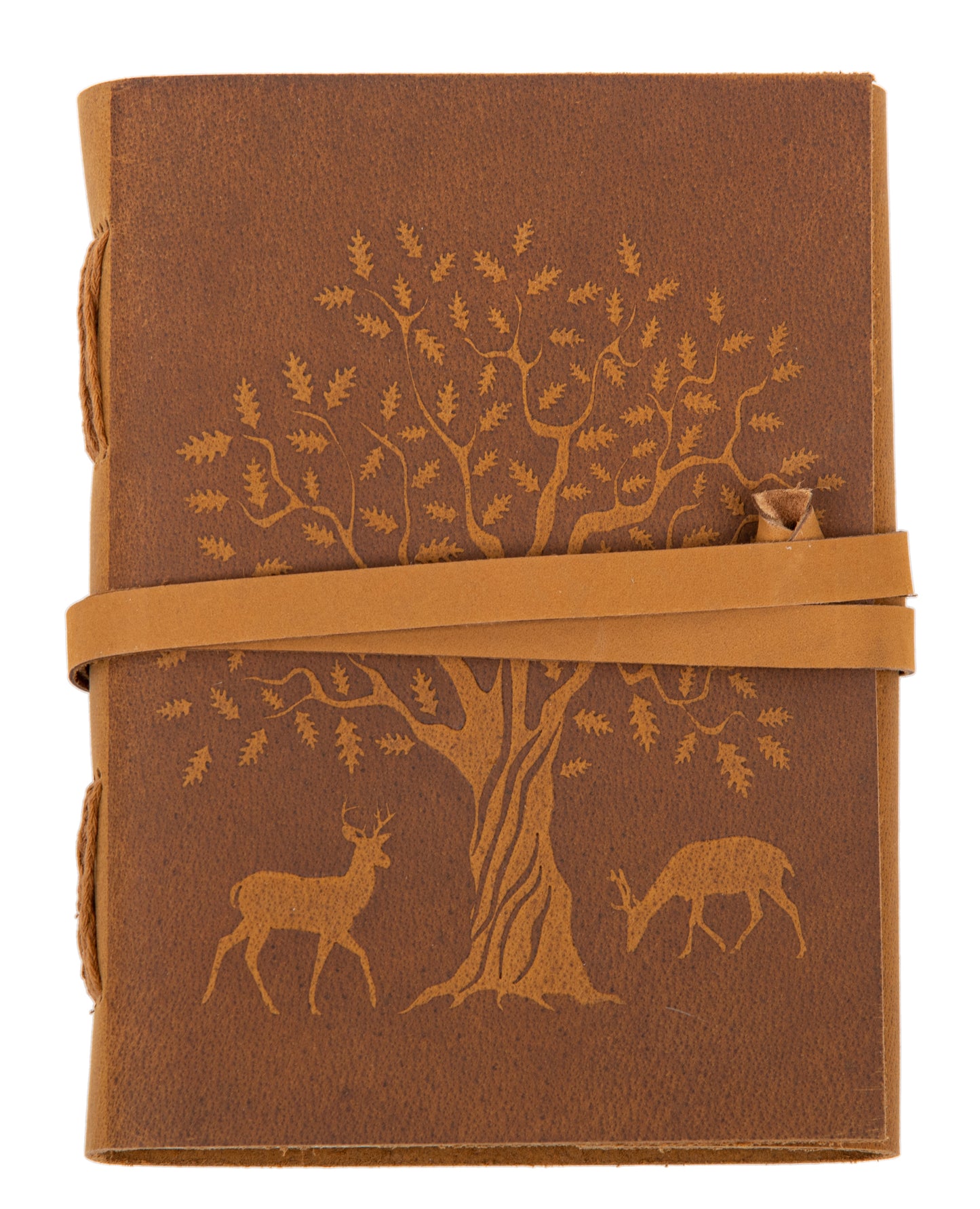 Embossed Leather Journal With Tree with Deer