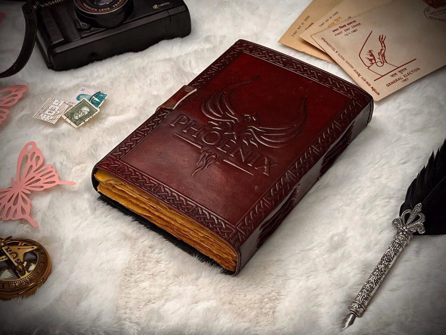 Leather Journal Vintage Notebook with Harry Potter Embossed