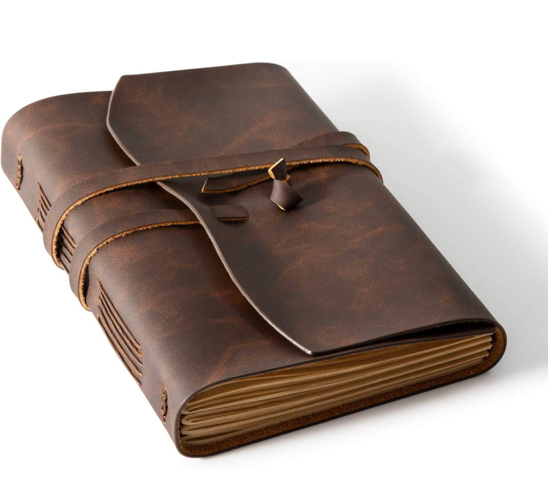 Leather Bullet Line Notebook, Leather Journal Organizer