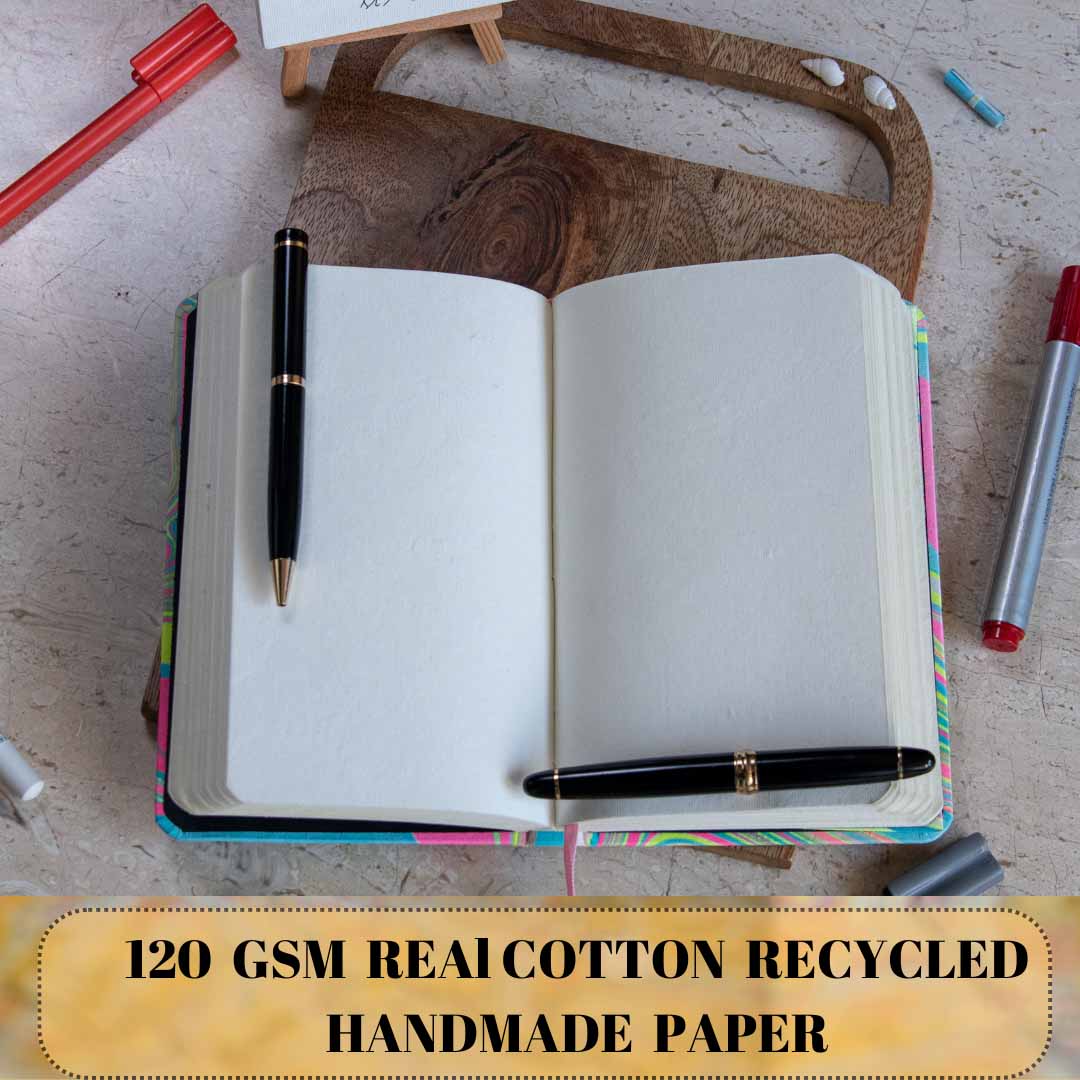 Marbled cover Hardbound Unruled Diary journal