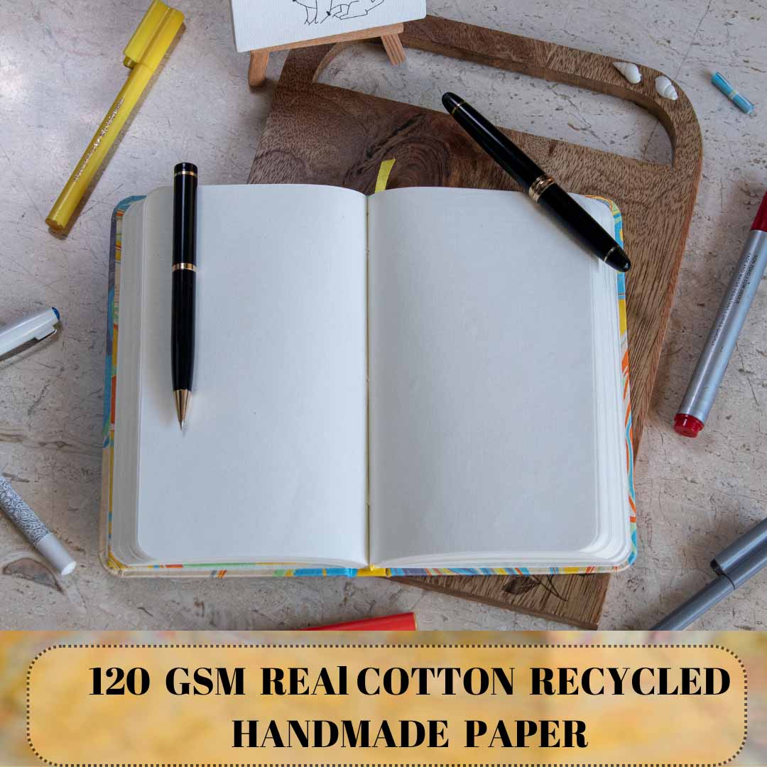 Marbled Cover Hardbound Unruled Diary Journal