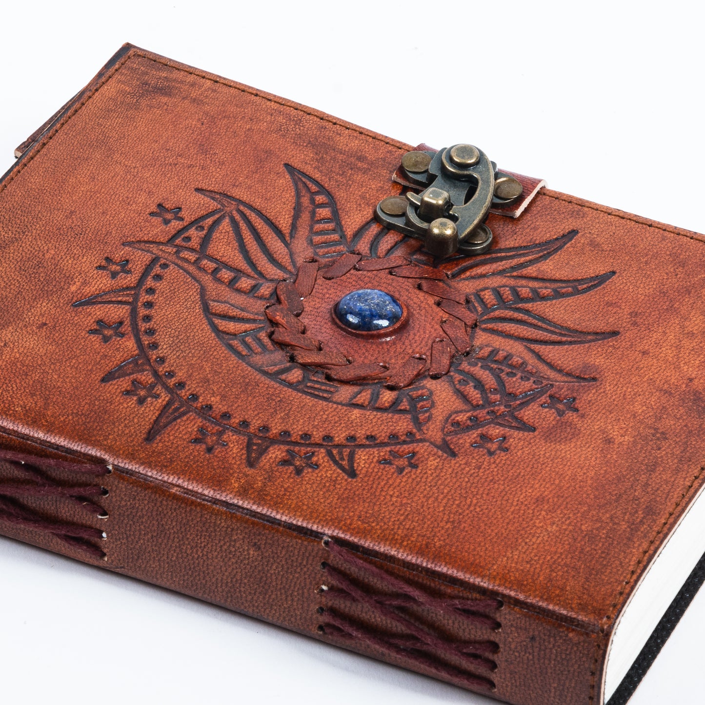 Leather Journal Embossed with Stone 200 Travel Journal