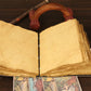 Leather Journal Blank Vintage Notebook with Moon Print  