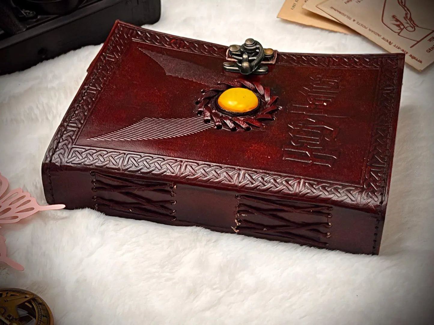 Leather Journal Vintage Notebook with Harry Potter Embossed