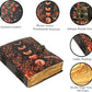 Leather Journal Blank Vintage Notebook with Moon Print  